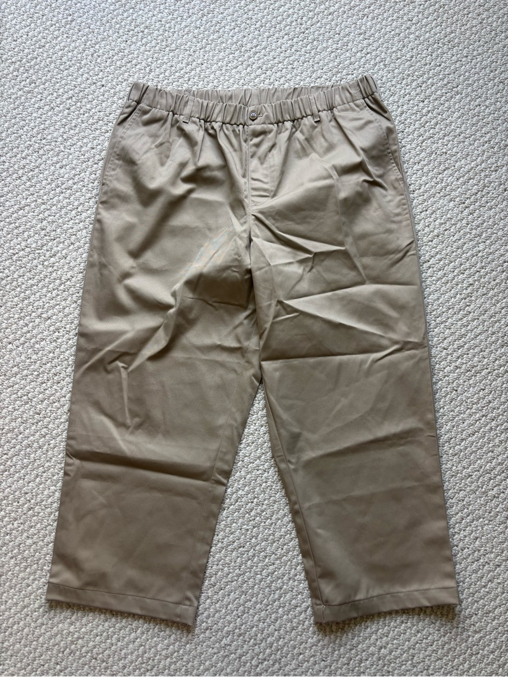 Lands’ End Men’s Size 42 Pull On Chino Pants Elastic Waist Khaki Tan NEW